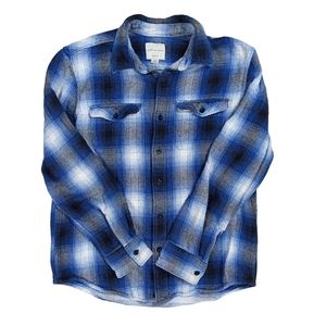 American Eagle Mens M Long Sleeve Plaid Blue